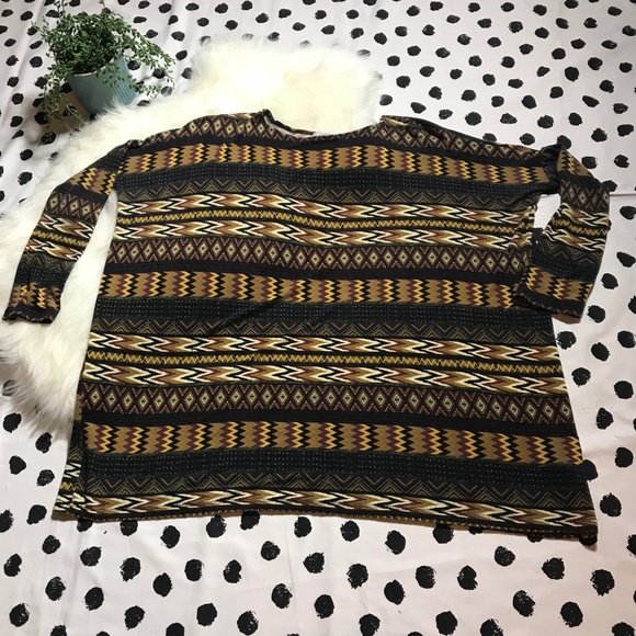 Aztec Boho Tunic Top M/L by Cherish Womens FALL - Picture 2 of 6